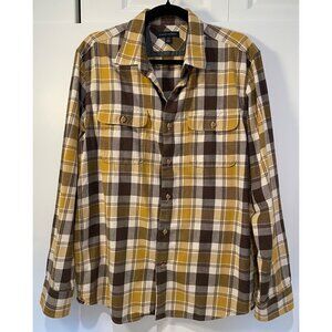 Banana Republic Mens Plaid Flannel Button Up Shirt Size L Grunge Alternative 90s